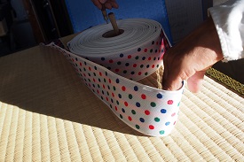 特集1水玉縁の縫い付け準備